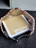 Michael Kors Mini Lenox Rose Gold Stainless Steel Silver Dial Quartz Watch for Ladies - MK7279