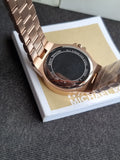 Michael Kors Mini Lenox Rose Gold Stainless Steel Silver Dial Quartz Watch for Ladies - MK7279