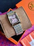 Tory Burch TBW1077 Eleanor Gold Stainless Steel Bracelet Watch Pink Dial