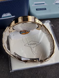 Fossil Bannon Multifunction Gold Stainless Steel Green Dial Chronograph Quartz Watch for Gents - BQ2493