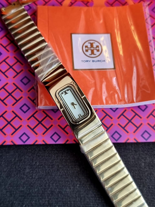 Tory Burch Women’s Quartz Gold Stainless Steel Cream Dial 18mm Watch TBW3045 Main Image
