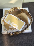 Michael Kors Lennox Watch for Women, Gold Tone Quartz Three Hand Movement with Stainless Steel Strap