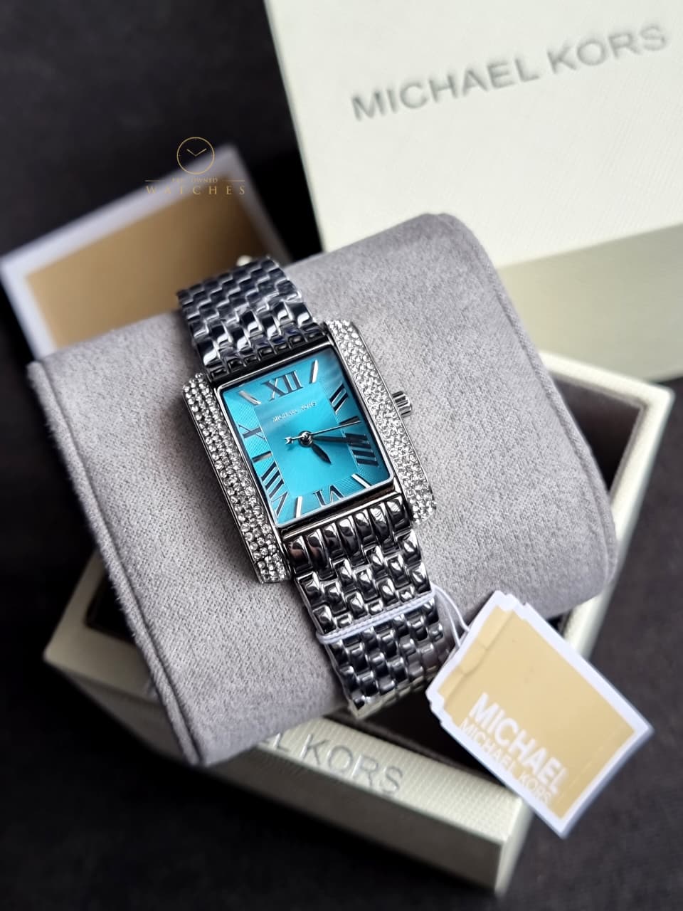 Michael Kors Emery Women's Watch, Rectangular Stainless Steel Watch for Women with Steel mk4829