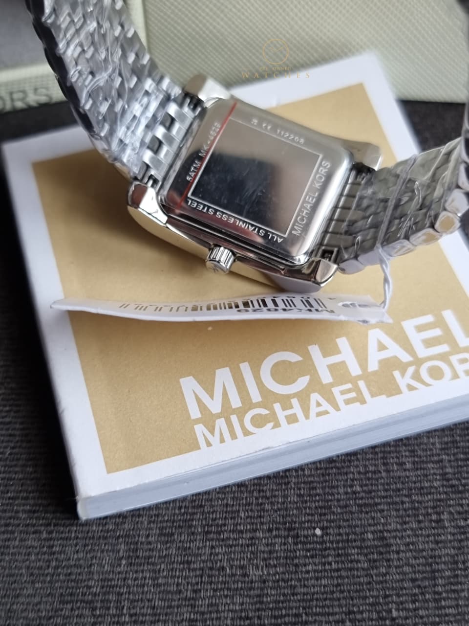 Michael Kors Emery Women's Watch, Rectangular Stainless Steel Watch for Women with Steel mk4829