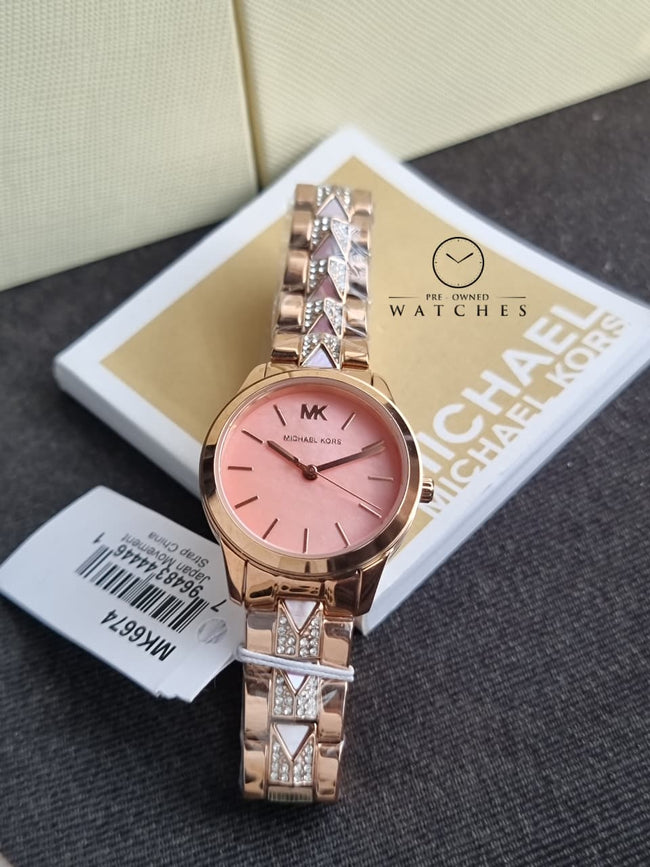 Michael Kors Women’s Quartz Stainless Steel Mother of Pearl Dial 38mm Watch MK6674 Main Image