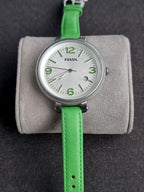 Fossil es3303 Ladies Watch Green Leather Strap Quartz Watch (BACK PLAIN ) Without BOX