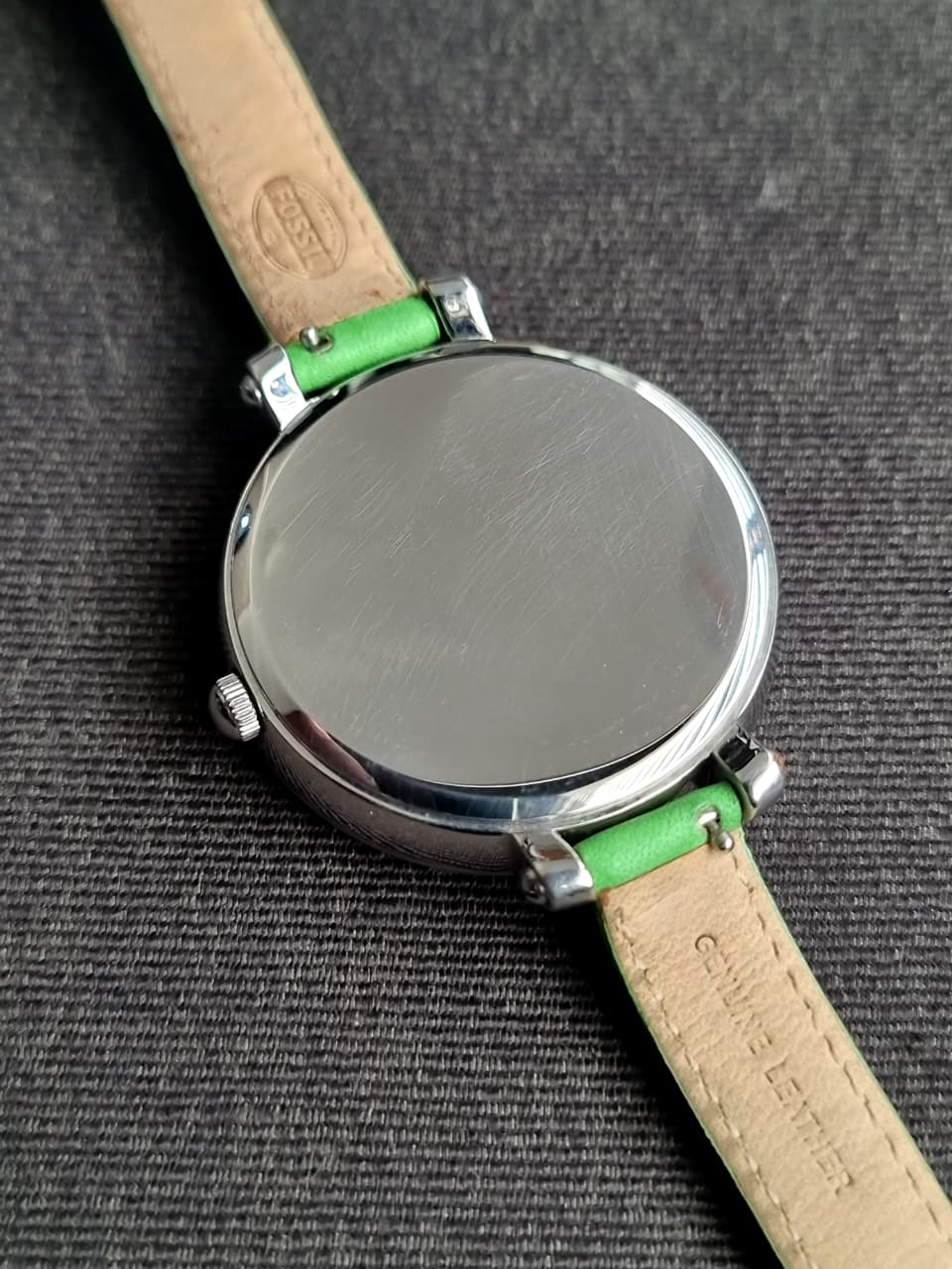 Fossil es3303 Ladies Watch Green Leather Strap Quartz Watch (BACK PLAIN ) Without BOX