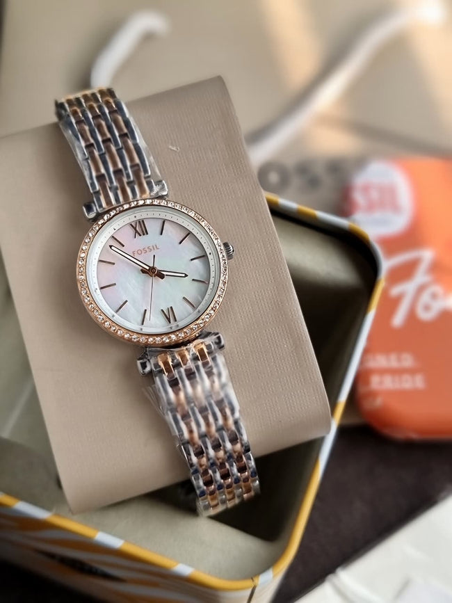 FOSSIL  Carlie Mini Mother of Pearl Dial Two-tone Ladies Watch ES4649 Main Image
