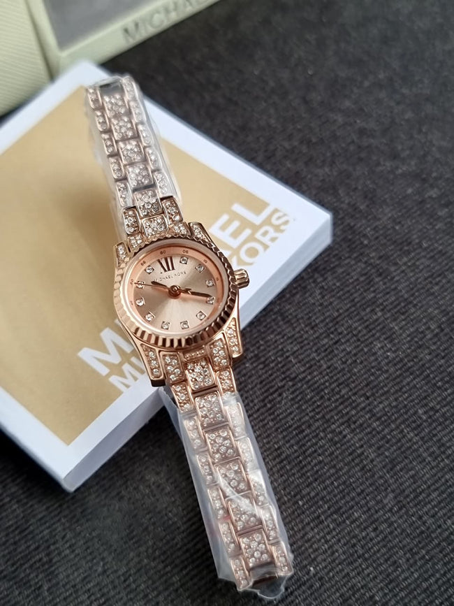 Michael Kors Lexington Three-Hand Rose Gold-Tone Stainless Steel Watch mk4863 Main Image