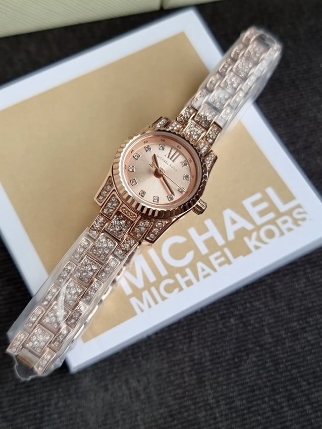Michael Kors Lexington Three-Hand Rose Gold-Tone Stainless Steel Watch mk4863 Hover Image