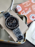 Fossil Bq2465 Ladies Watch Black Dial Black Casing Cosmograph Quartz Wath