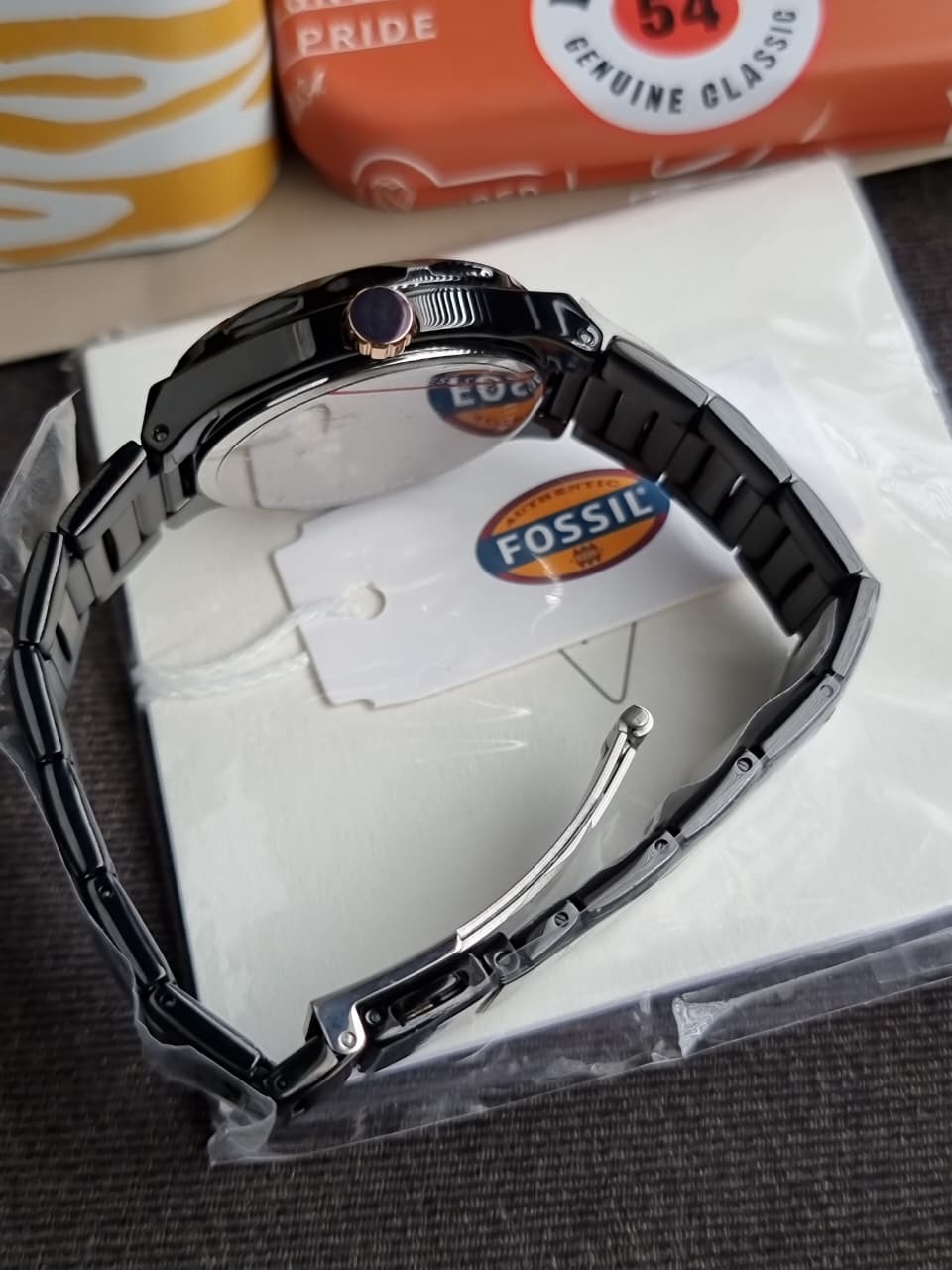 Fossil Bq2465 Ladies Watch Black Dial Black Casing Cosmograph Quartz Wath