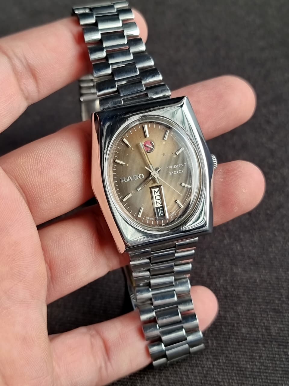 Rectangle Rado Watch Rado Vintage Rectangular Dial Brown Dial Quartz Watch