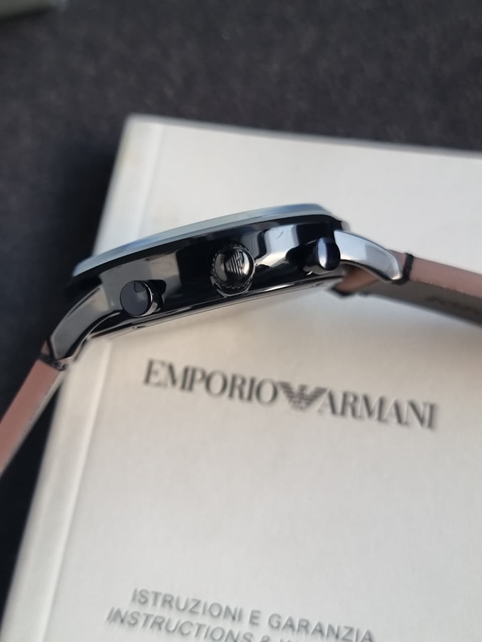EMPORIO ARMANI Black Dial Black Stainless Steel Chronograph Watch