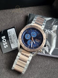 Hugo Boss Centre Court Two-tone Stainless Steel Blue Dial Chronograph Quartz Watch for Gents - 1514026