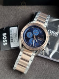 Hugo Boss Centre Court Two-tone Stainless Steel Blue Dial Chronograph Quartz Watch for Gents - 1514026