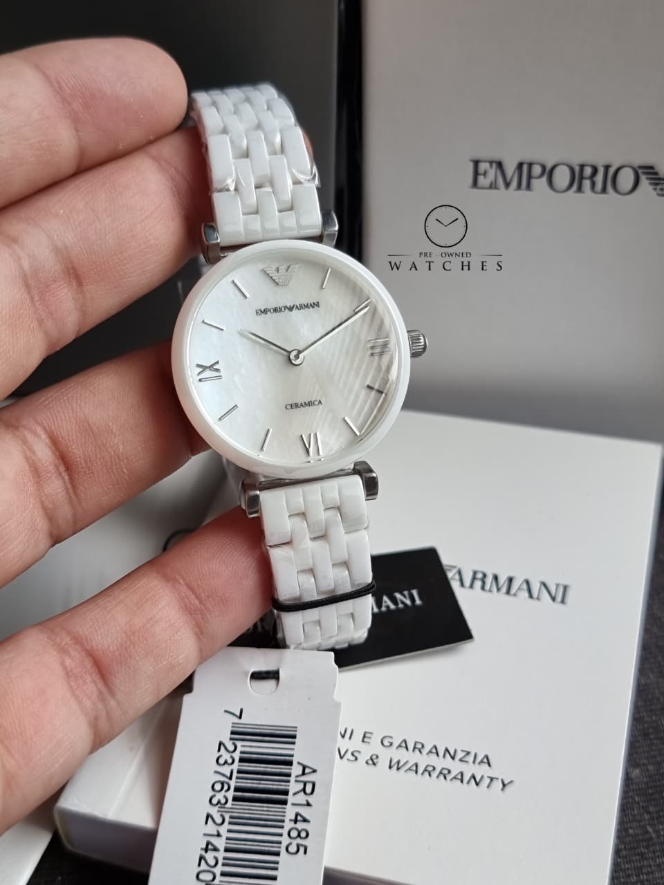 Emporio Armani Women’s Quartz Stainless Steel Mother of Pearl 30mm Watch AR1485