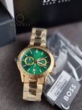 HUGO BOSS Allure Gold Stainless Steel Green Dial Chronograph Quartz Watch for Gents - 1513923