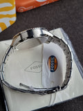 Fossil Bq3885 Ladies Watch Silver Casing White Dial Quartz Watch