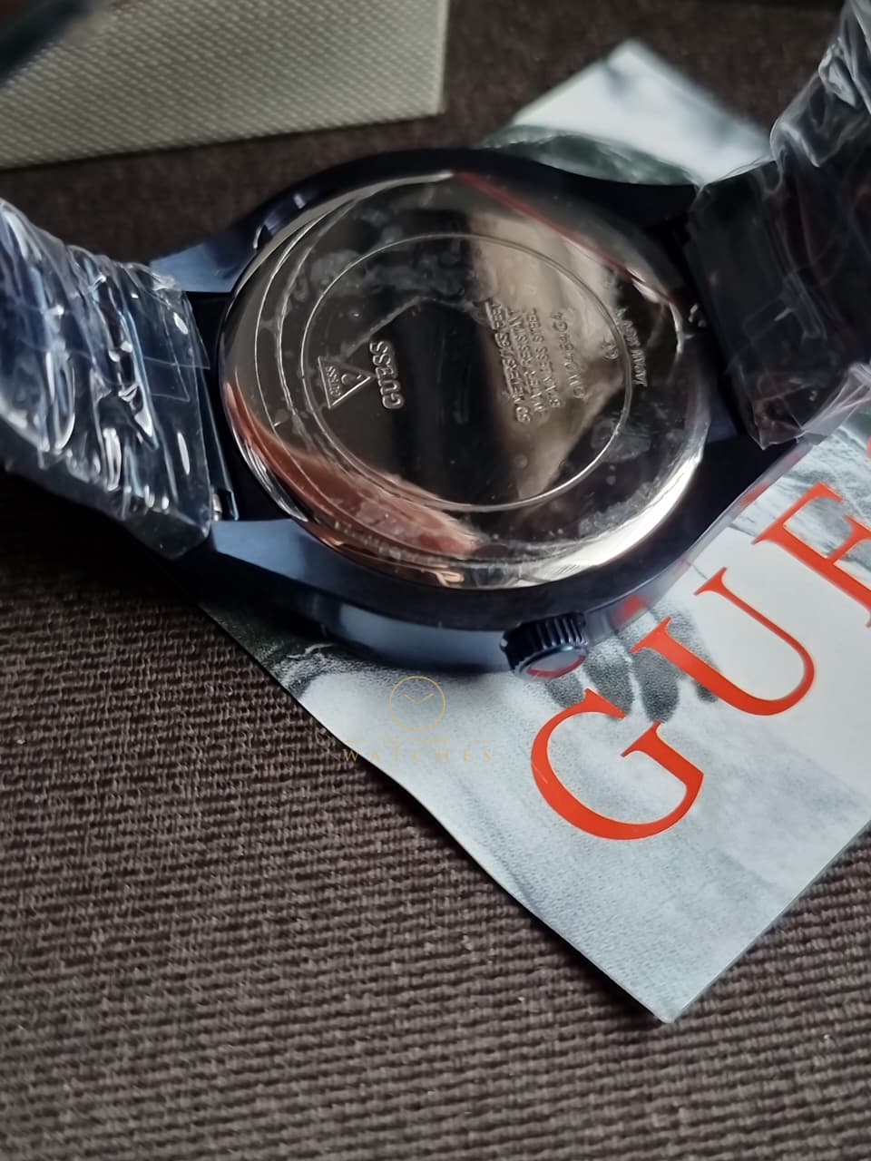 Guess Men’s Quartz Blue Stainless Steel Blue Dial 44mm Watch GW0454G4