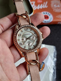 FOSSIL  Riley Multi-Function Sand Dial Bone Leather Ladies Watch Item No. ES3466