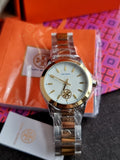 Tory Burch Collins Two-tone Stainless Steel Ivory Dial Quartz Watch for Ladies - TBW1306