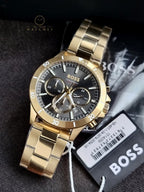 Hugo Boss Men’s Quartz Gold Stainless Steel Olive Green Dial 45mm Watch 1514059