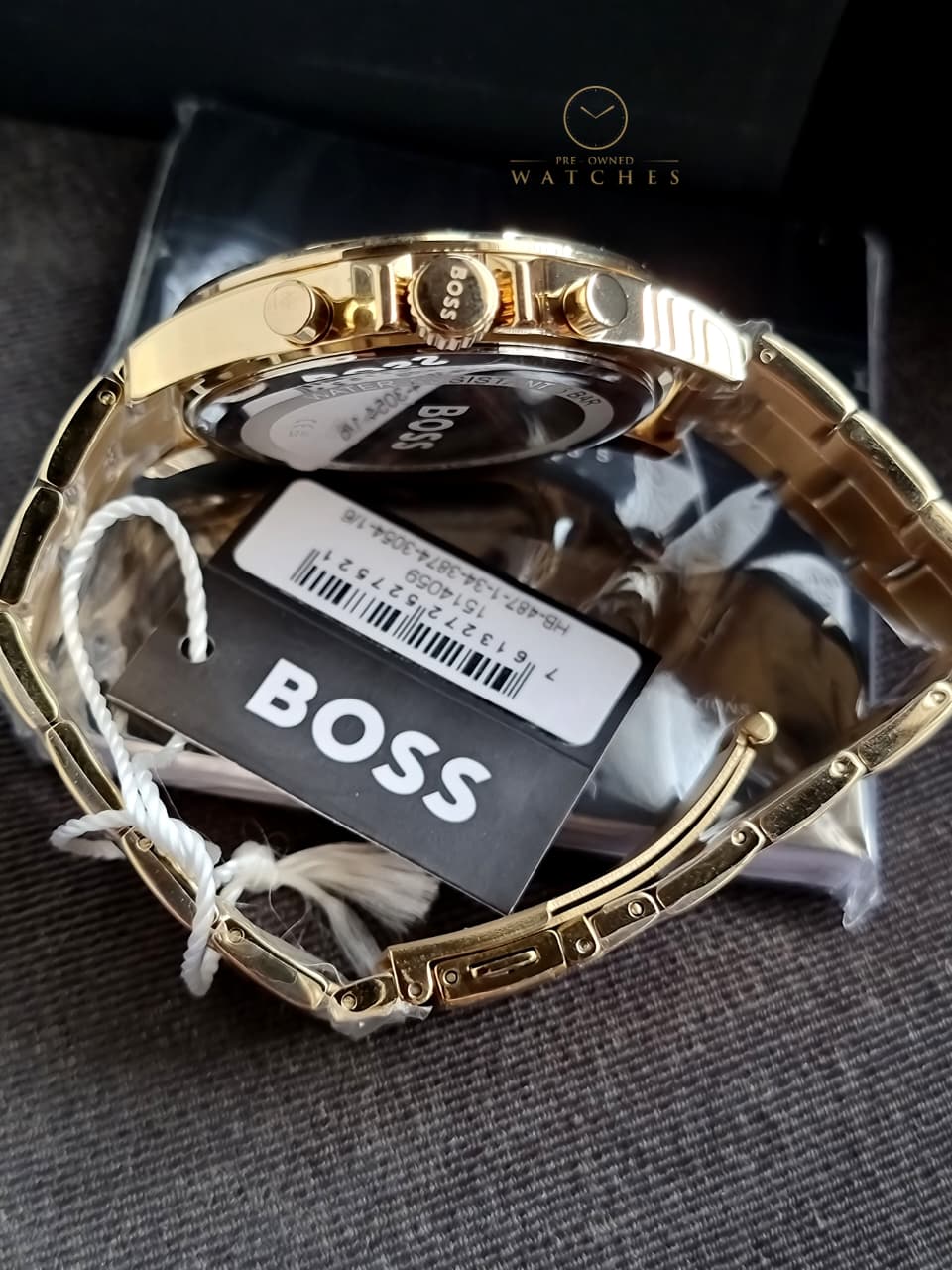 Hugo Boss Men’s Quartz Gold Stainless Steel Olive Green Dial 45mm Watch 1514059