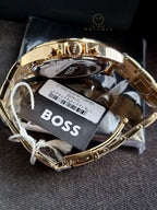 Hugo Boss Men’s Quartz Gold Stainless Steel Olive Green Dial 45mm Watch 1514059