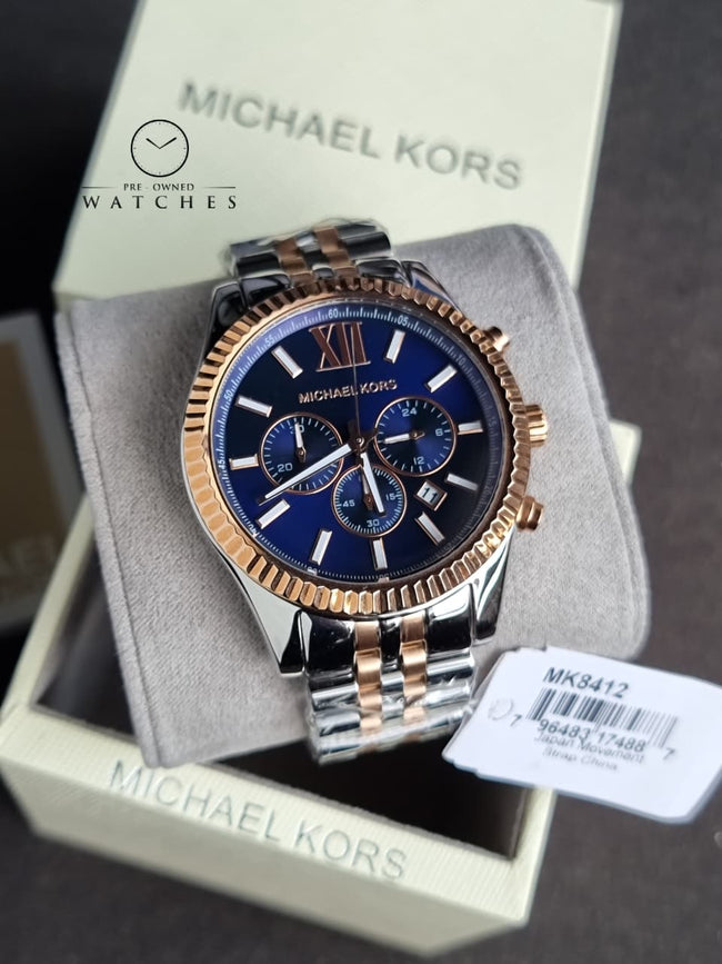 MICHAEL KORS Lexington Chronograph Navy Dial Men's Watch MK8412 Main Image