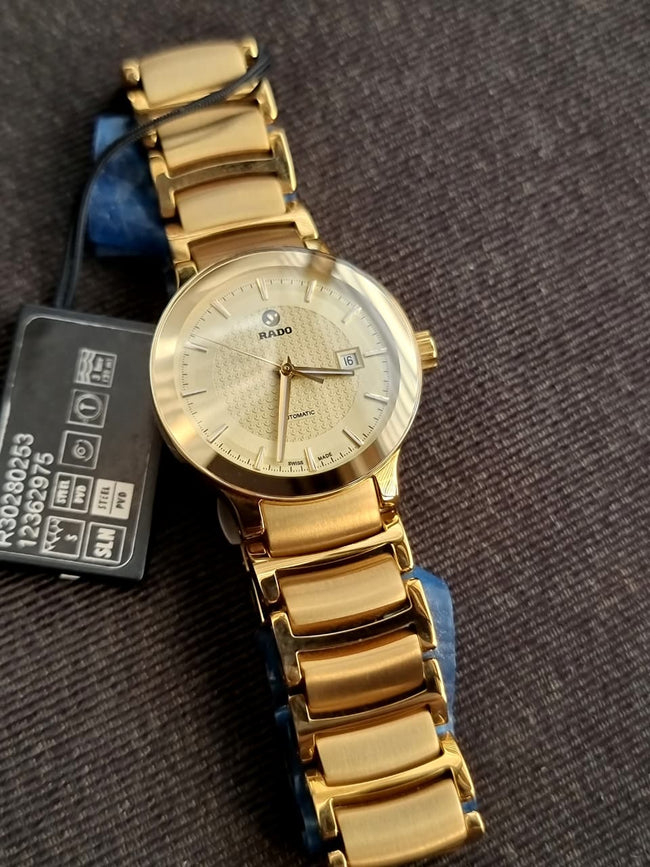 RADO Centrix Automatic Gold Dial Yellow-Gold Plated Stainless Steel Ladies Watch R30280253 Hover Image