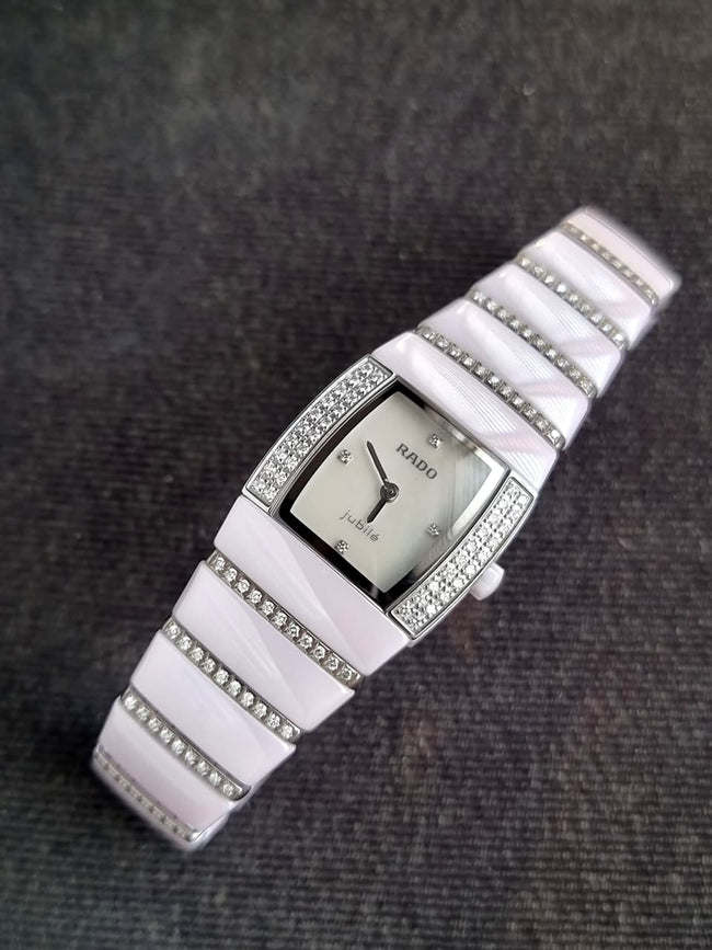 Rado Sintra Women's Watch Quartz Diamond Ceramic Pink Sapphire Swiss R13652901 Hover Image