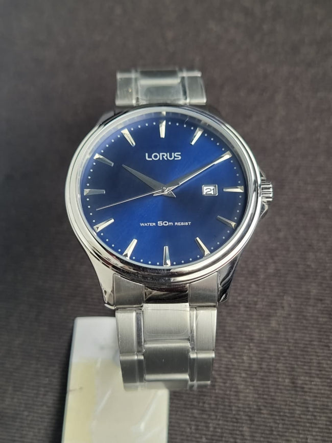 Lorus Sub Brand Of Seiko Gents Watch Silver Casing Blue Dial Quartz Watch Hover Image