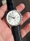 Alba Sub Brand Of Seiko White Dial 40mm Black Leather Strap Quartz Watch