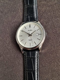 Alba Sub Brand Of Seiko White Dial 40mm Black Leather Strap Quartz Watch