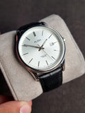 Alba Sub Brand Of Seiko White Dial 40mm Black Leather Strap Quartz Watch