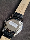 Alba Sub Brand Of Seiko White Dial 40mm Black Leather Strap Quartz Watch