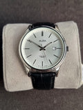 Alba Sub Brand Of Seiko White Dial 40mm Black Leather Strap Quartz Watch