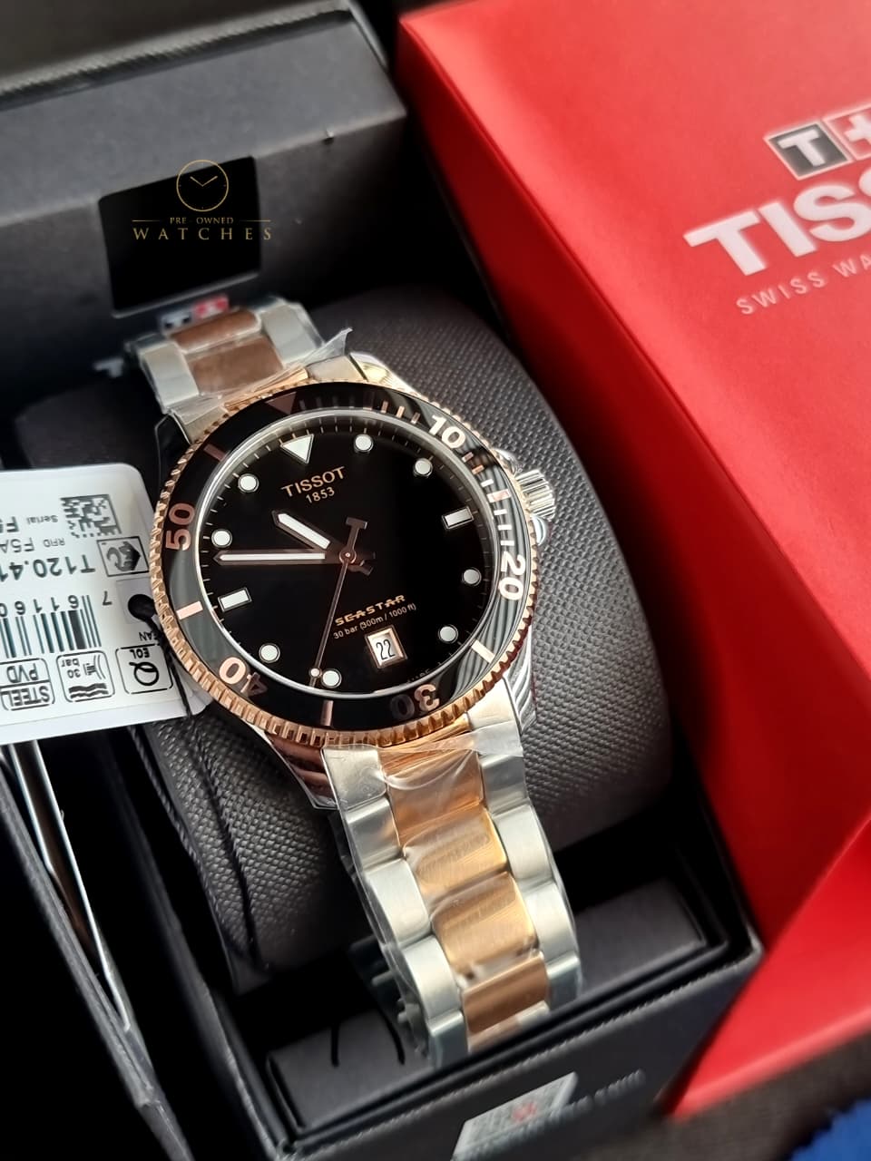 Tissot Seastar 1000 Quartz Black Dial Stainless Steel Men's Watch T120.410.22.051.01