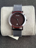 Alba Sub Brand Of Seiko 35mm Brown Dial Silver Mesh Chain Quartz Watch