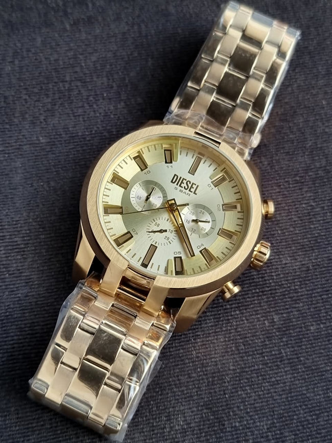 Diesel Split Chronograph Gold-Tone Stainless Steel Watch D4590 Hover Image