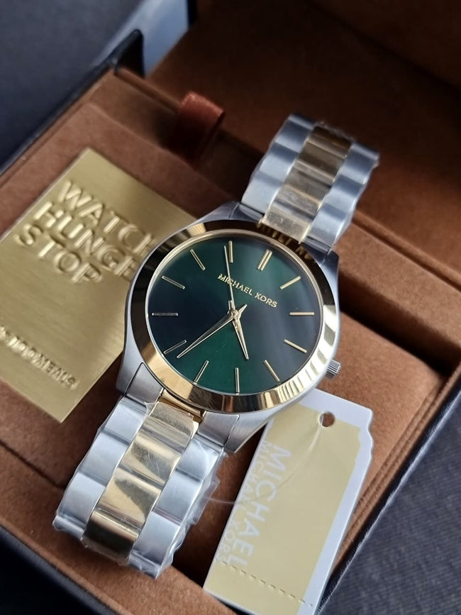MICHAEL KORS Slim Runway Quartz Green Dial Men's Watch Item No. MK9149 Hover Image