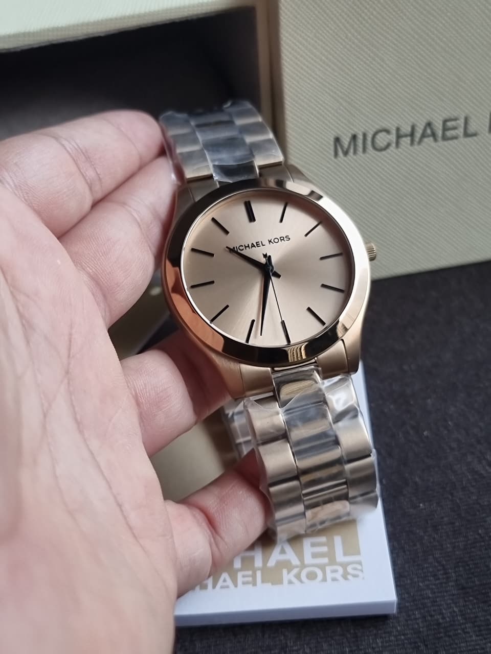 Michael Kors Oversized Slim Runway Men's Watch, Stainless Steel Watch for Men