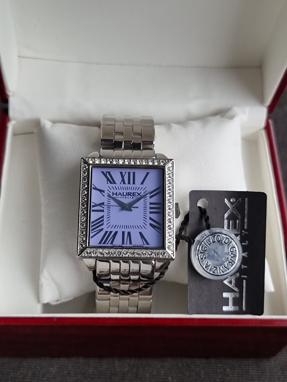 Haurex Italy Ladies Watch Square Dial Purple Dial