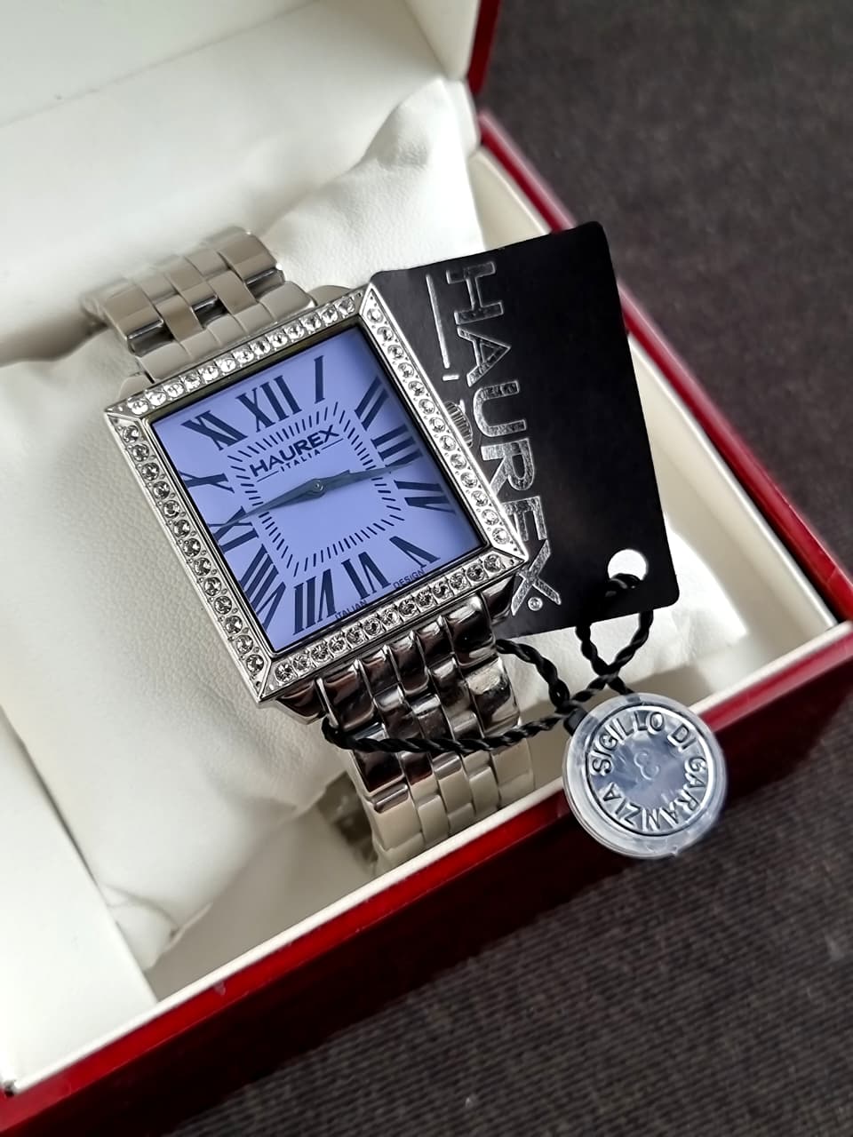 Haurex Italy Ladies Watch Square Dial Purple Dial