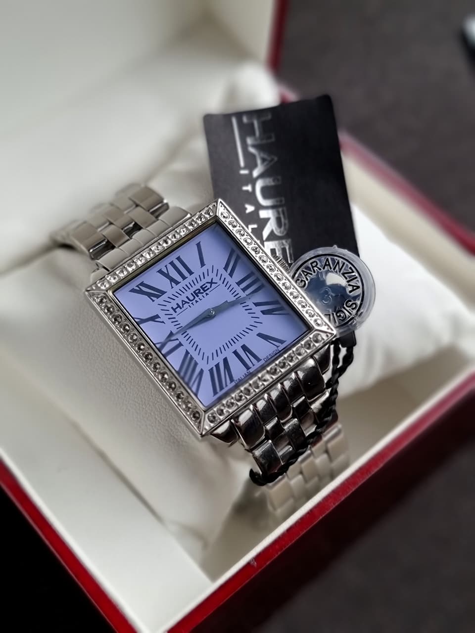 Haurex Italy Ladies Watch Square Dial Purple Dial