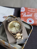 Fossil Women's Scarlette Quartz Stainless Steel Three-Hand Watch, Color: Gold (Model: ES5299)