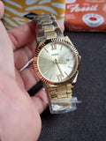 Fossil Women's Scarlette Quartz Stainless Steel Three-Hand Watch, Color: Gold (Model: ES5299)
