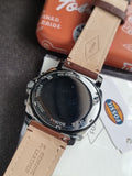 Fossil Men's Leather Analog Blue Dial Watch-Bq2844