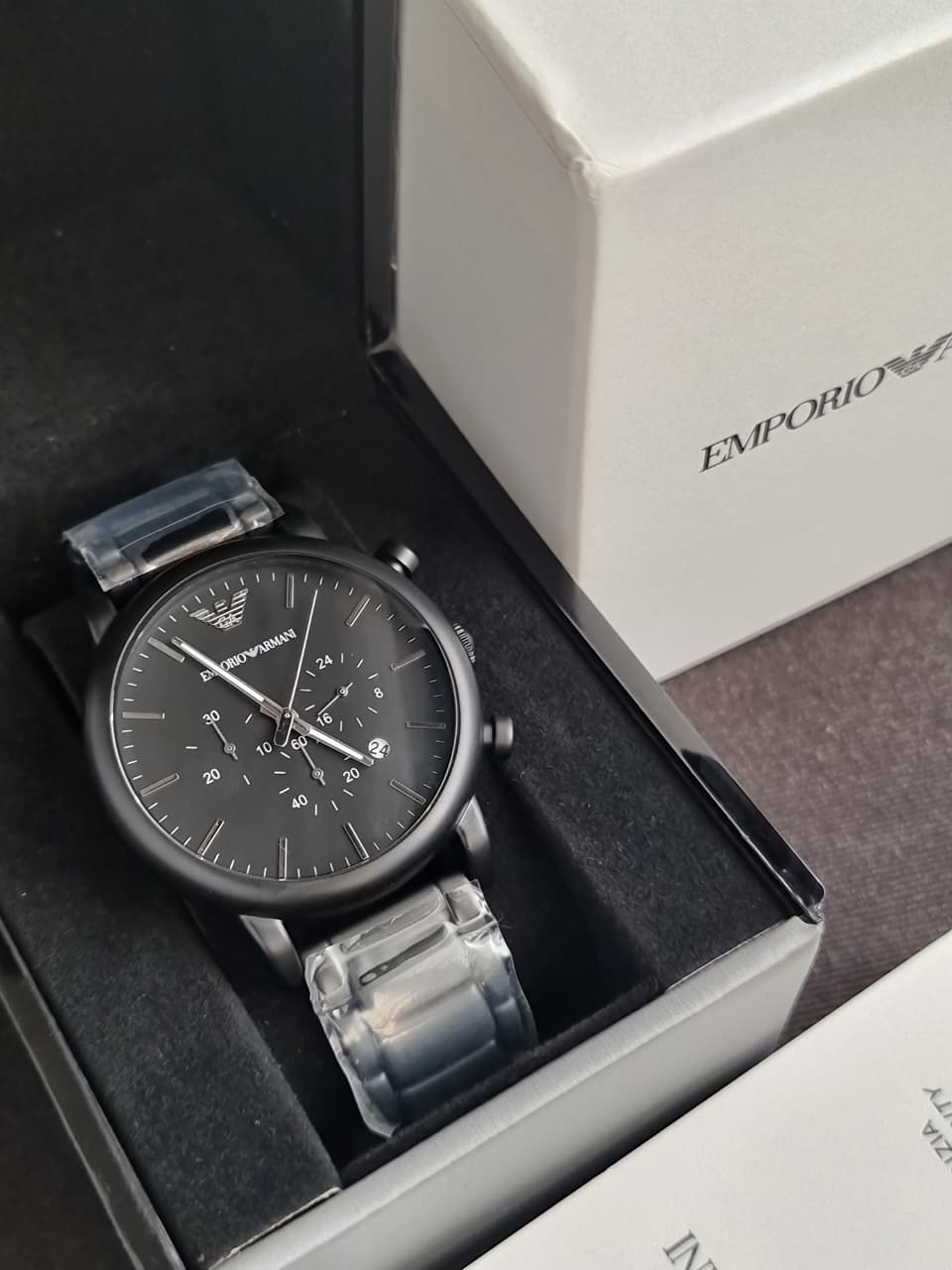 Emporio Armani Men’s Quartz Stainless Steel Black Dial 46mm Watch AR1895 (WITHOUT TAG)